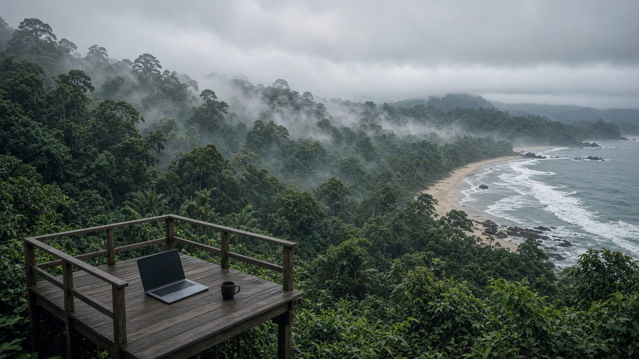 Costa Rica coast and rainforest
