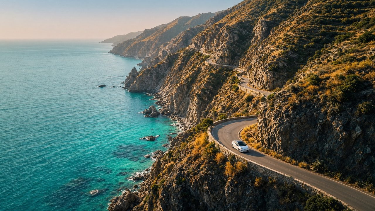 Coastal road toward a new city